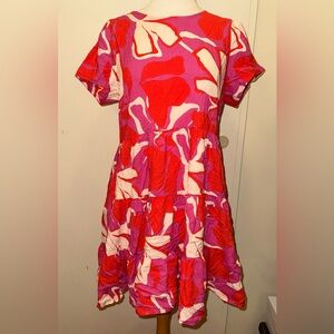 Mister Zimi Red Pink white tiered mini Dress sz 6